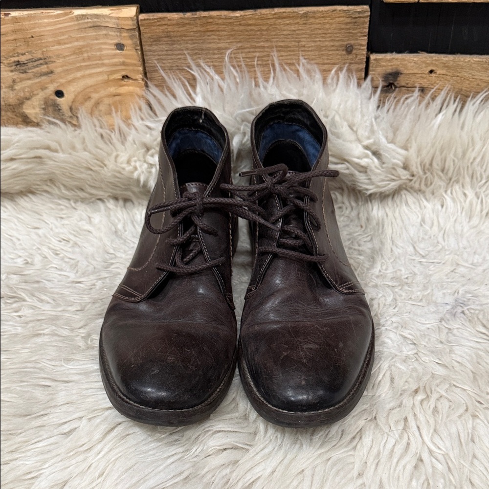 Johnston & Murphy Men’s Brown Leather Warner Chukka Boots Size 10 Lace Up
